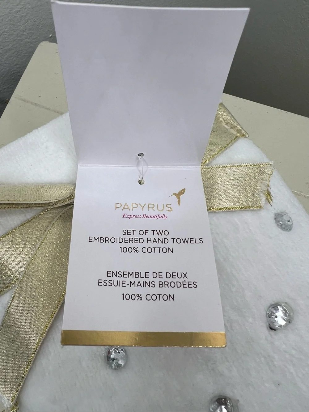 Brand New-Papyrus Christmas Reindeer Hand Towels - Set of 2